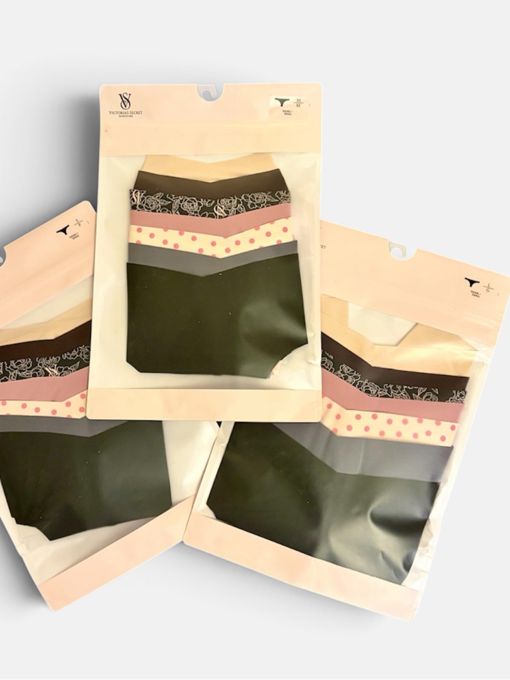 NWT Victoria's Secret No-Show Thong Panties 7-Pack Sizes S M L